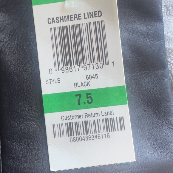 Genuine Leather Cashmere Lined Gloves Alfani Women Size 7 1/2 - Picture 4 of 4